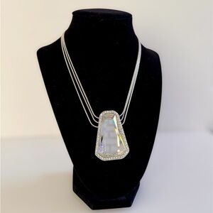 Lia Sophia Silver Necklace with Crystal Pendant